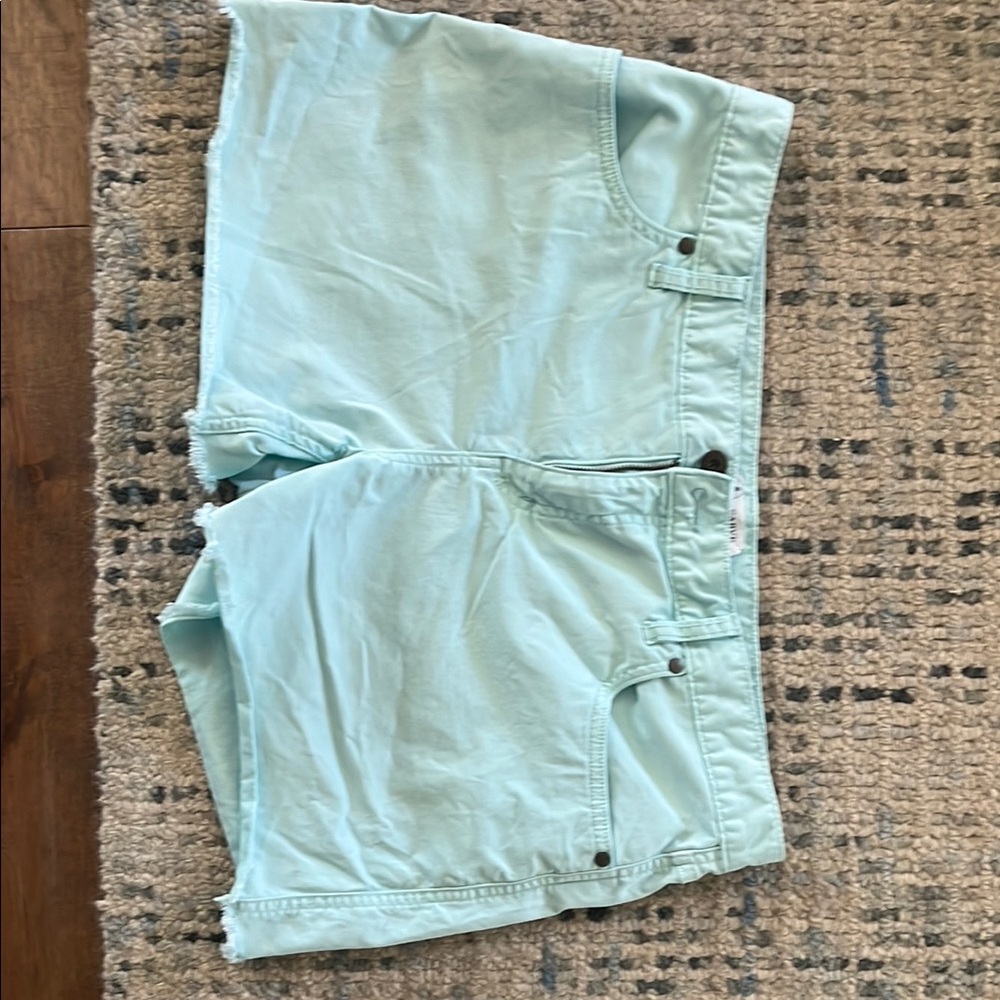 Mint Green Denim Shorts